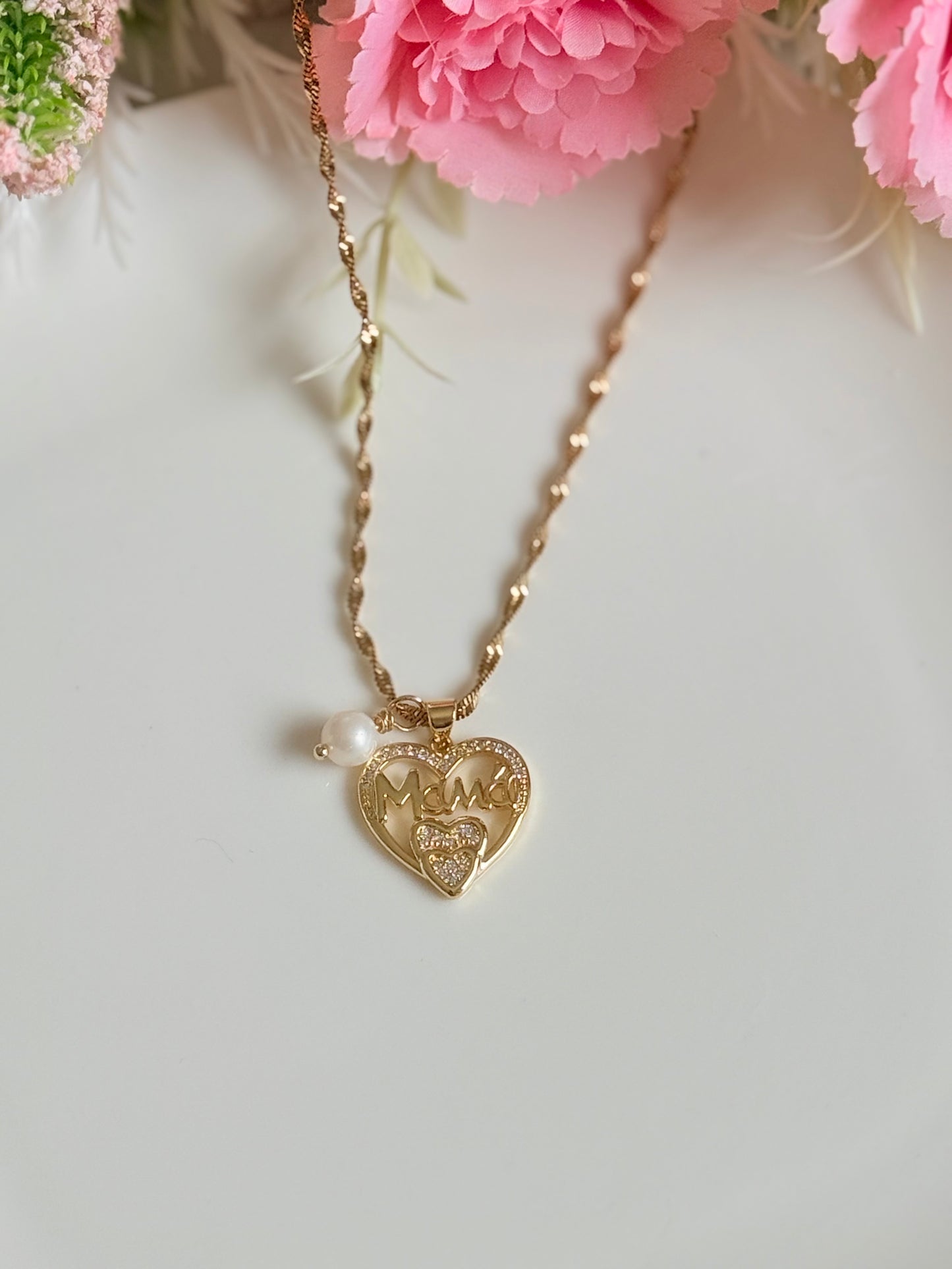Cadena Mamá 3 corazones
