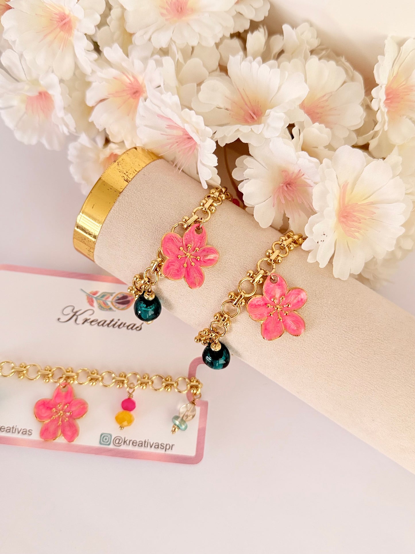 Amapola - Pulsera en cadena