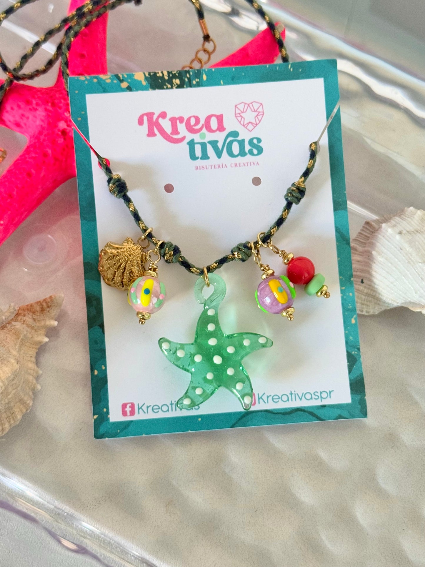 Collar en hilo ajustable estrella de mar