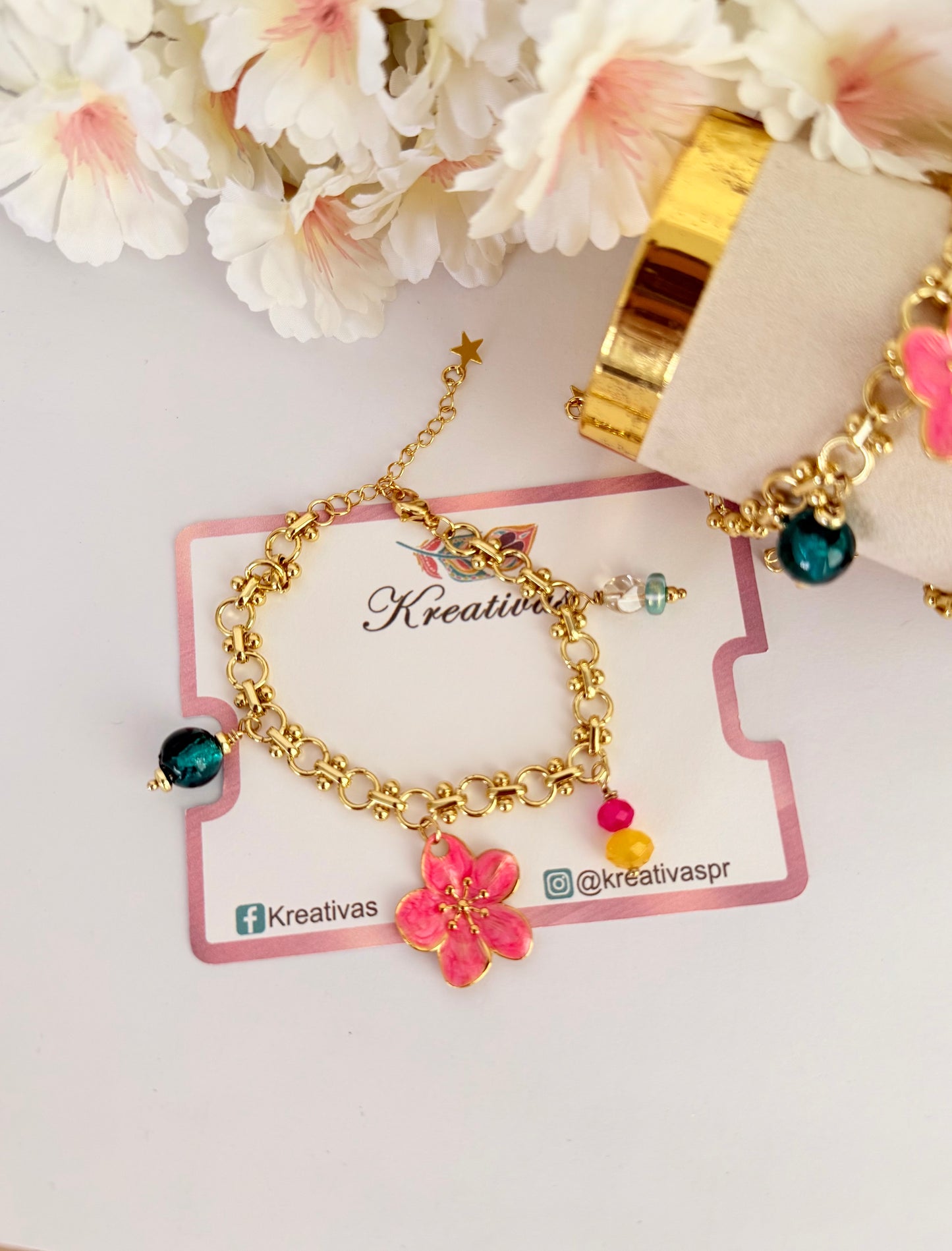 Amapola - Pulsera en cadena