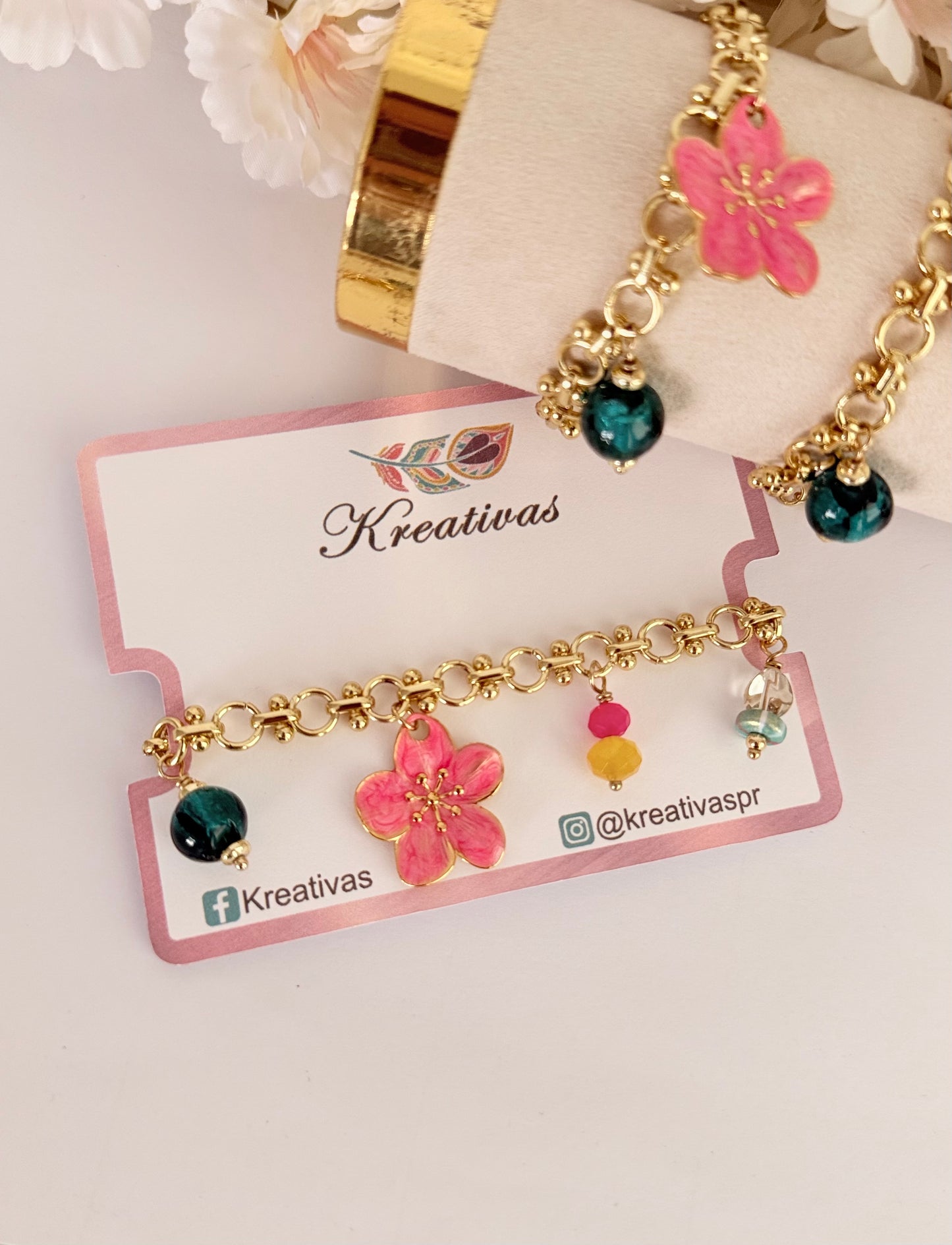 Amapola - Pulsera en cadena
