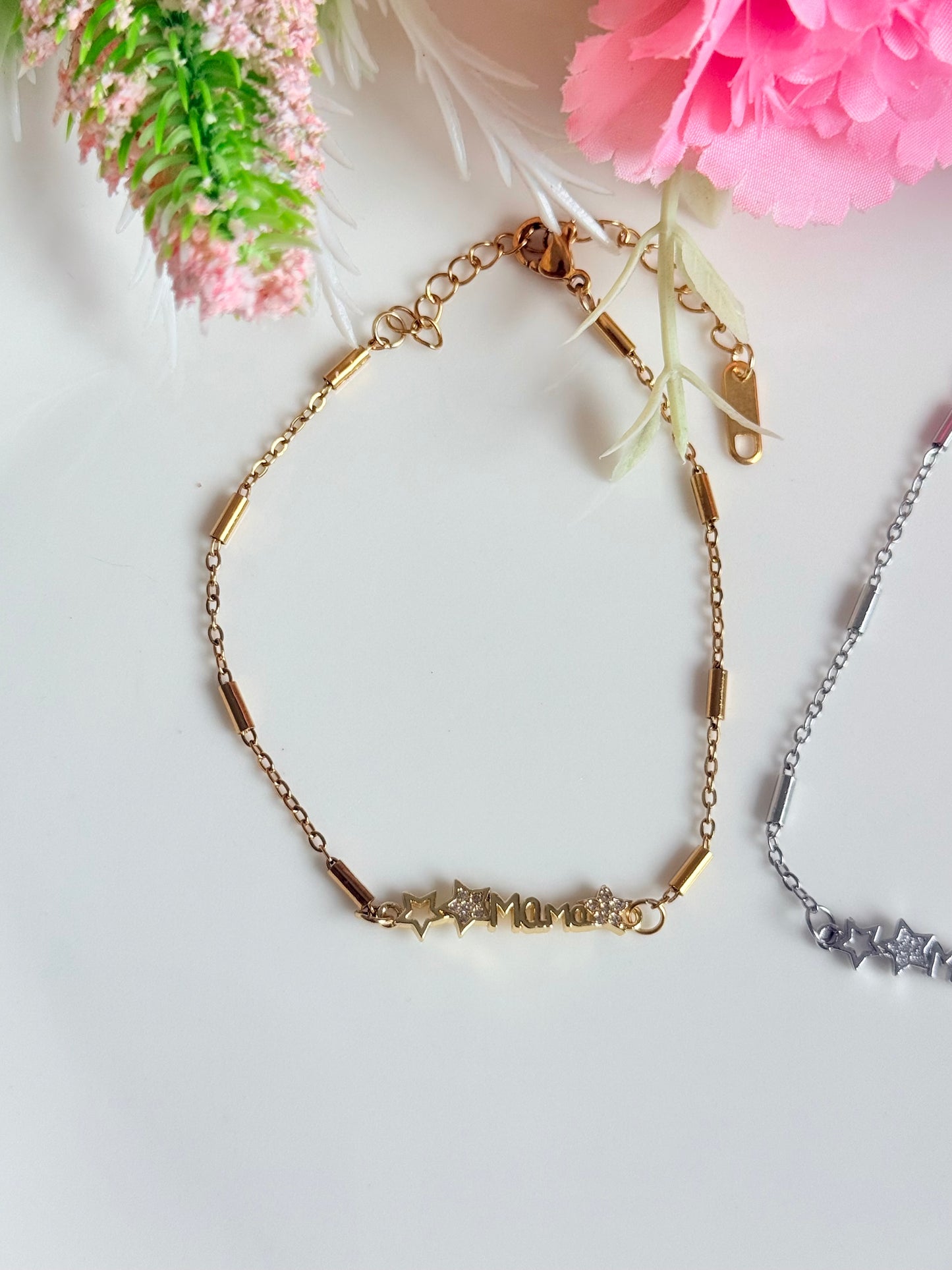 Pulsera conector Mamá con estrellas