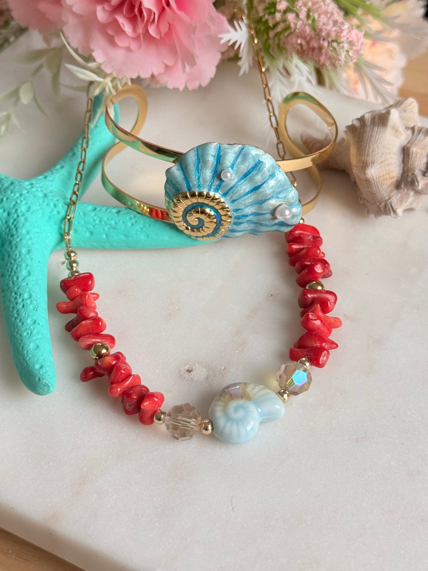 Pulsera Concha azul