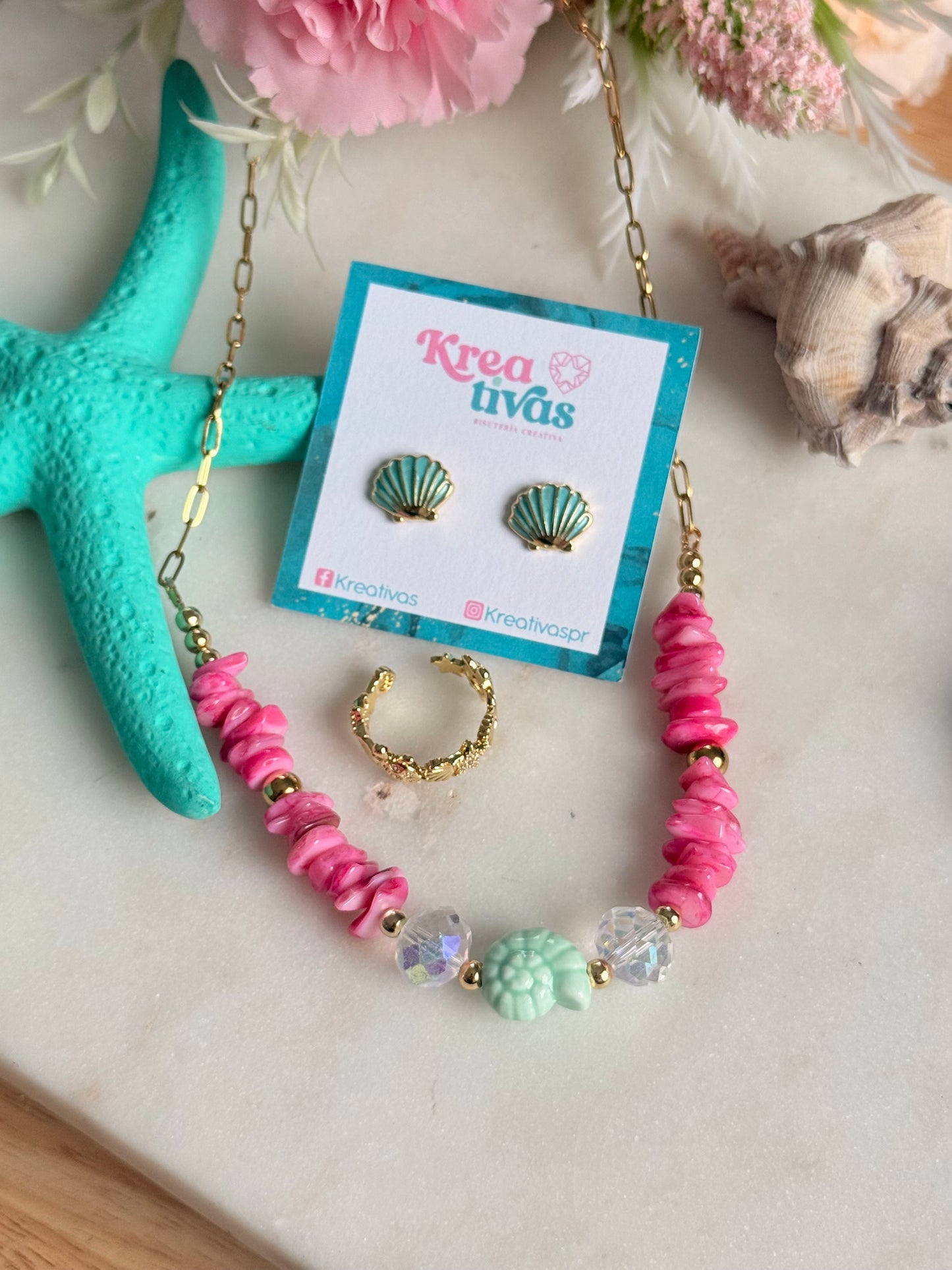 Mini studs conchita y estrella de mar