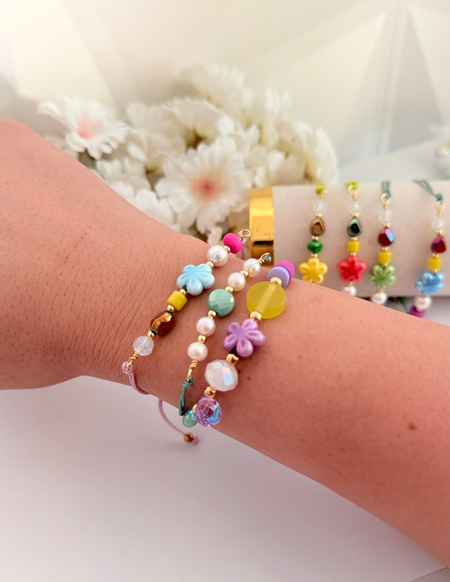 Turquesa - pulsera en hilo ajustable