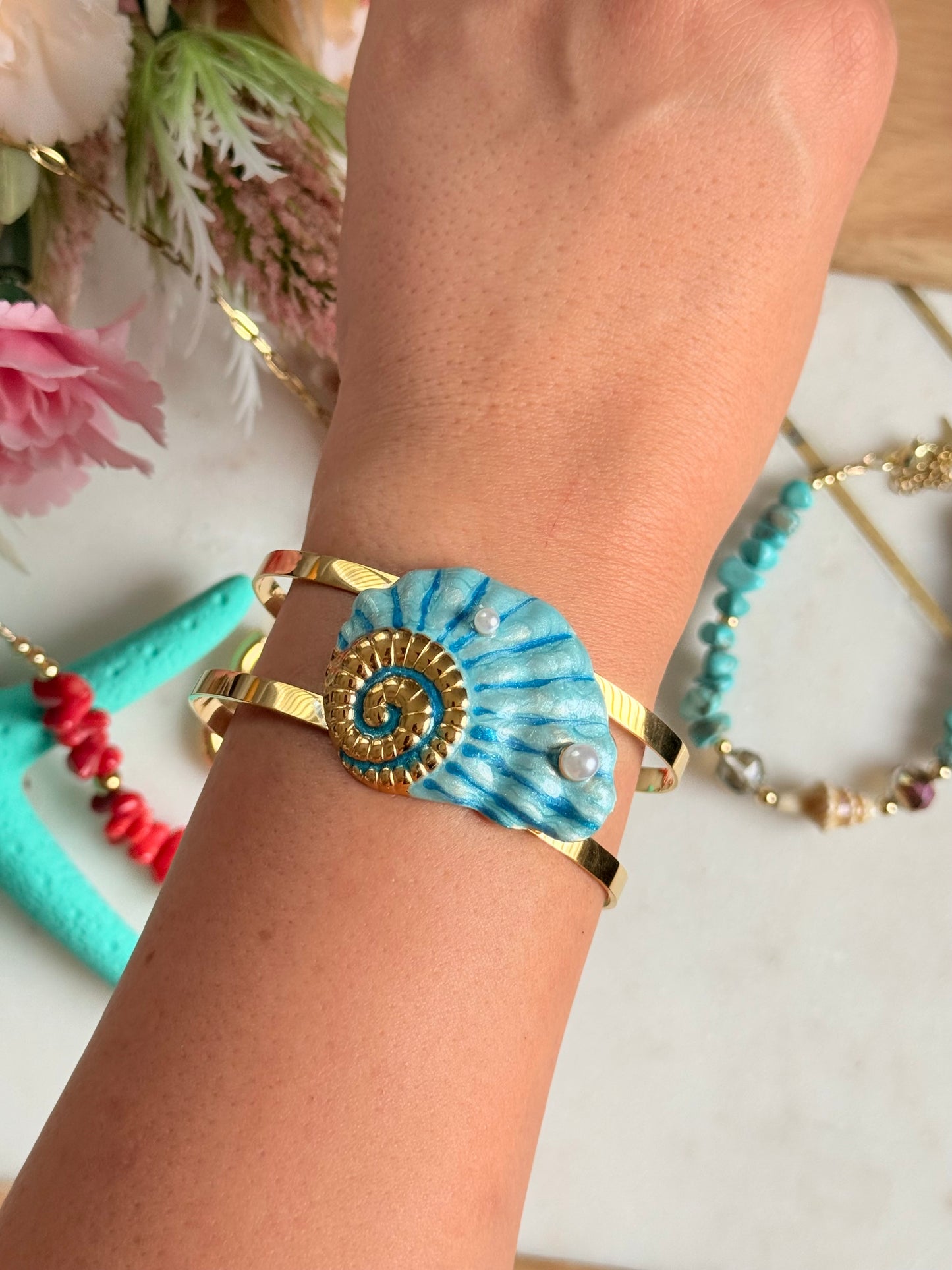 Pulsera Concha azul