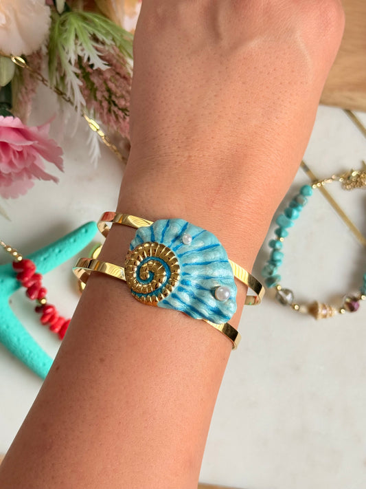 Pulsera Concha azul