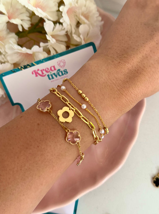 Pulsera Camelia (flor en cristal)