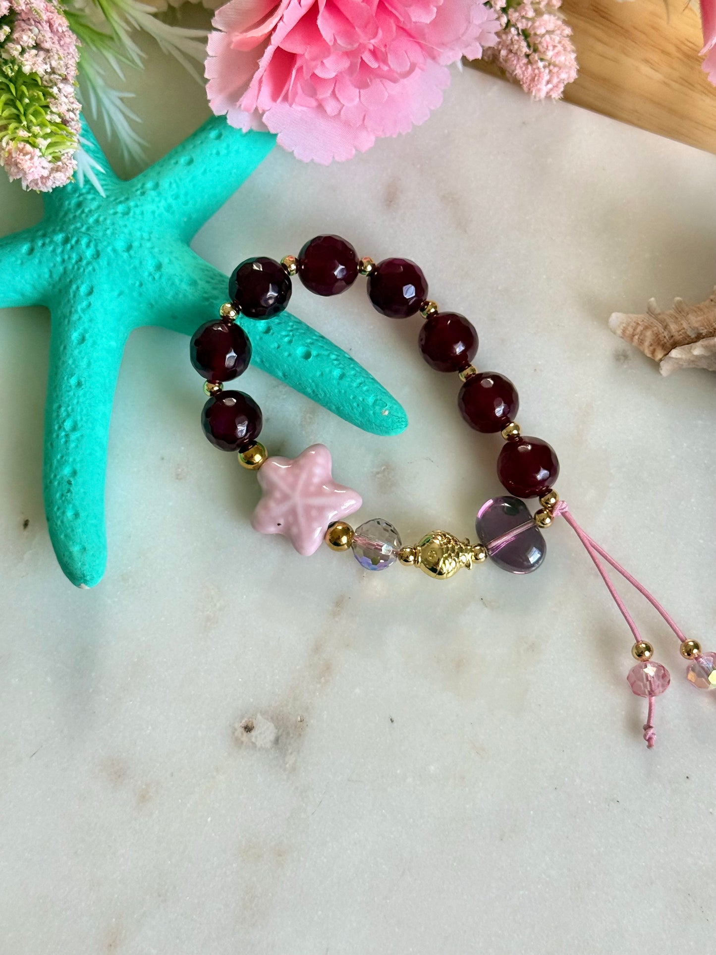 Pulsera elástica en jades