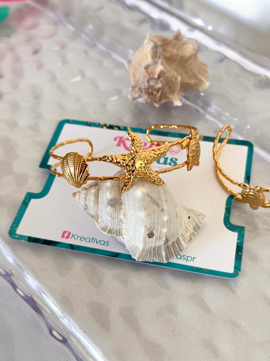Pulsera bangle dorada