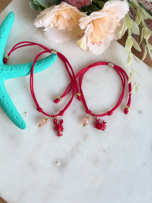 Pulsera en hilo mini cangrejo o langosta