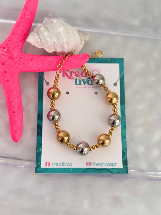 Pulsera balines dos tonos