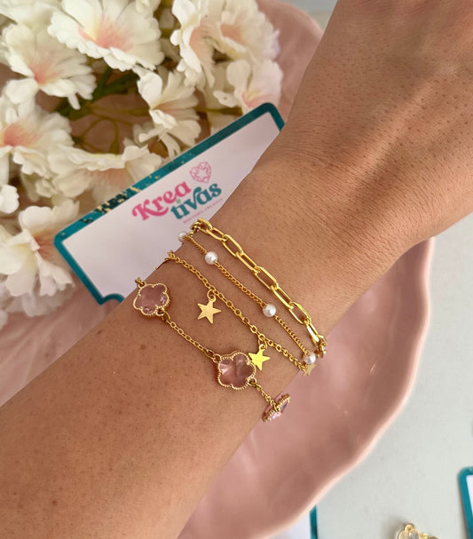 Pulsera triple estrellas