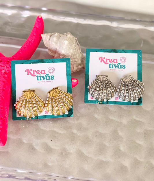 Panatallas concha con perlas