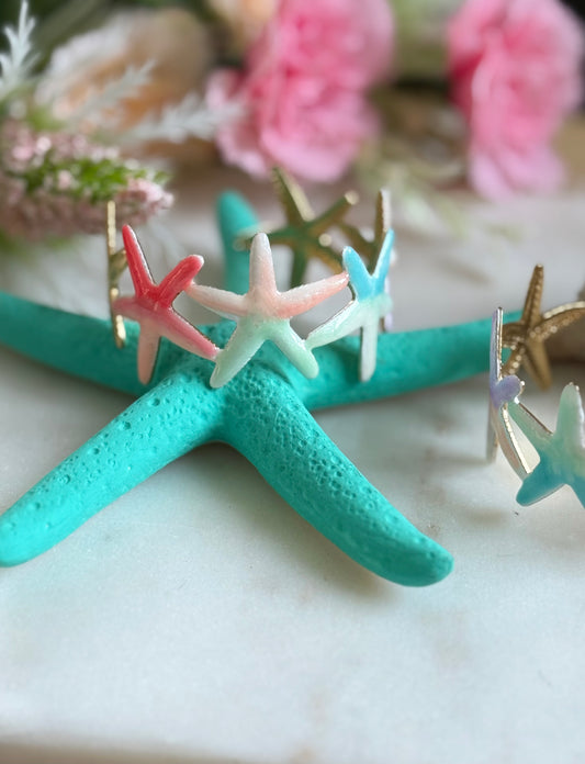 Estrella de mar pulsera cuff en colores