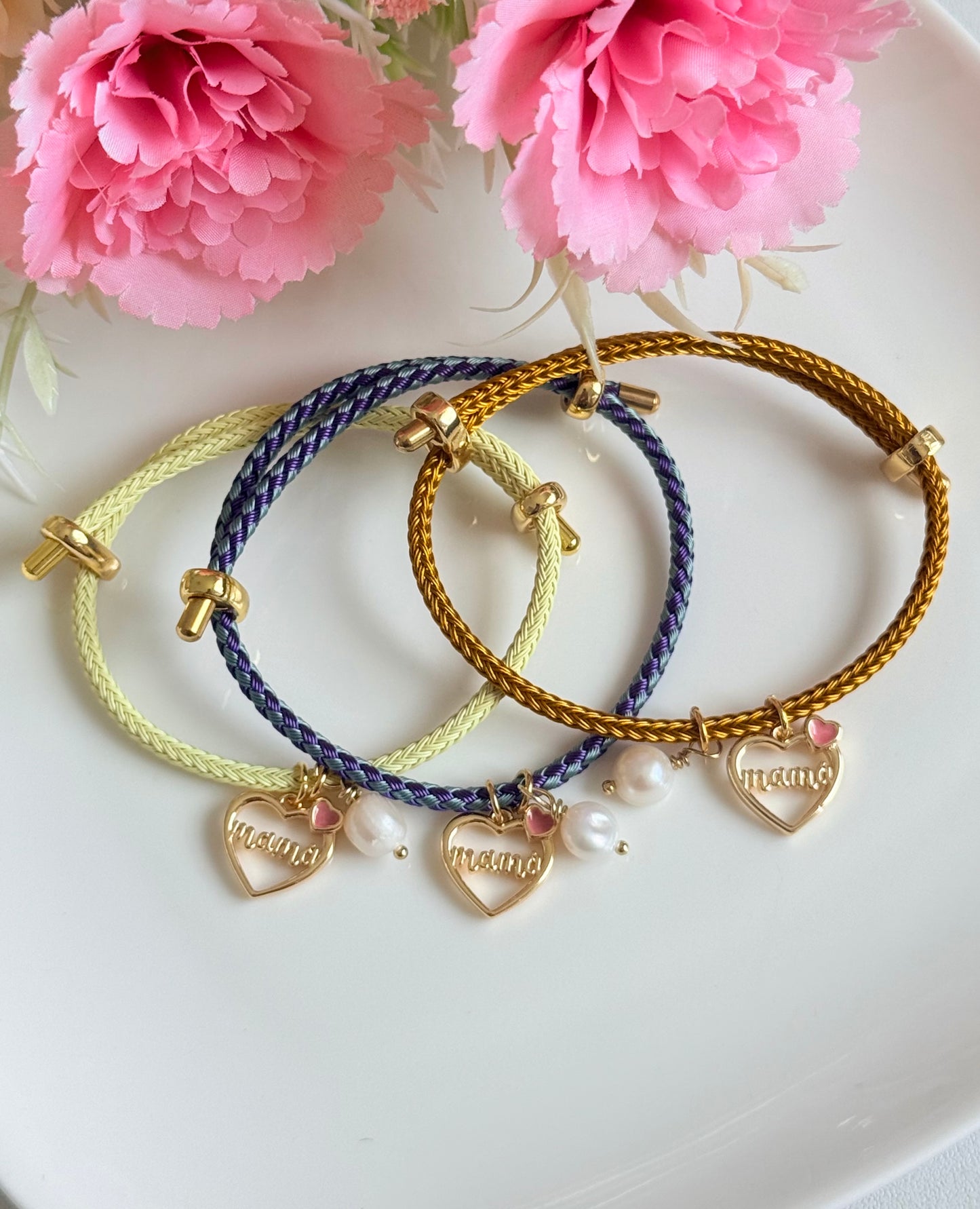 Pulsera ajustable colgante Mamá