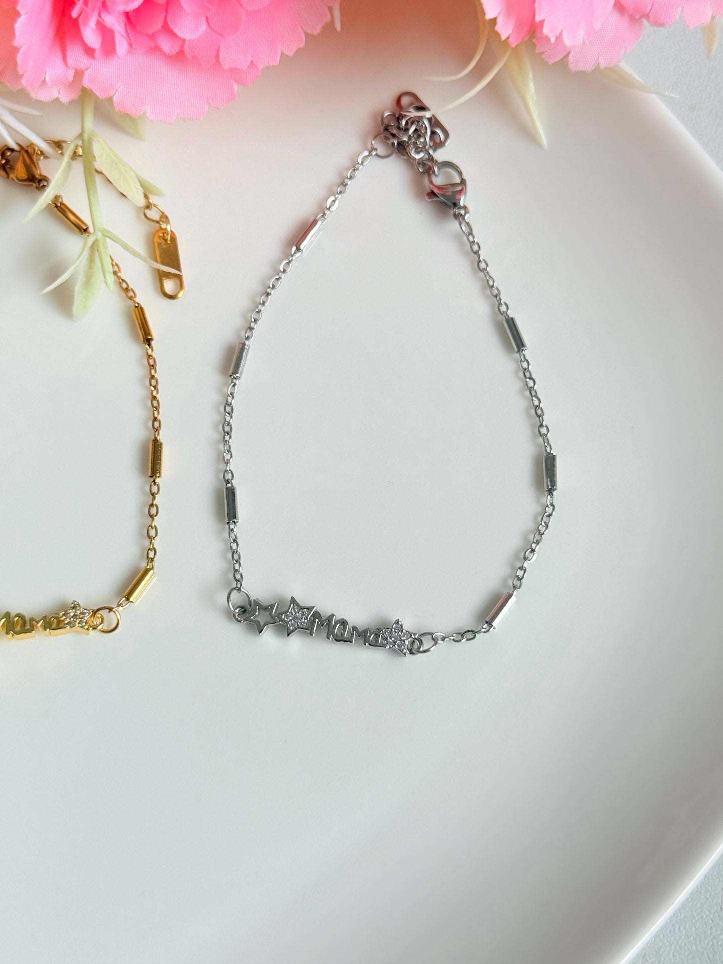 Pulsera conector Mamá con estrellas