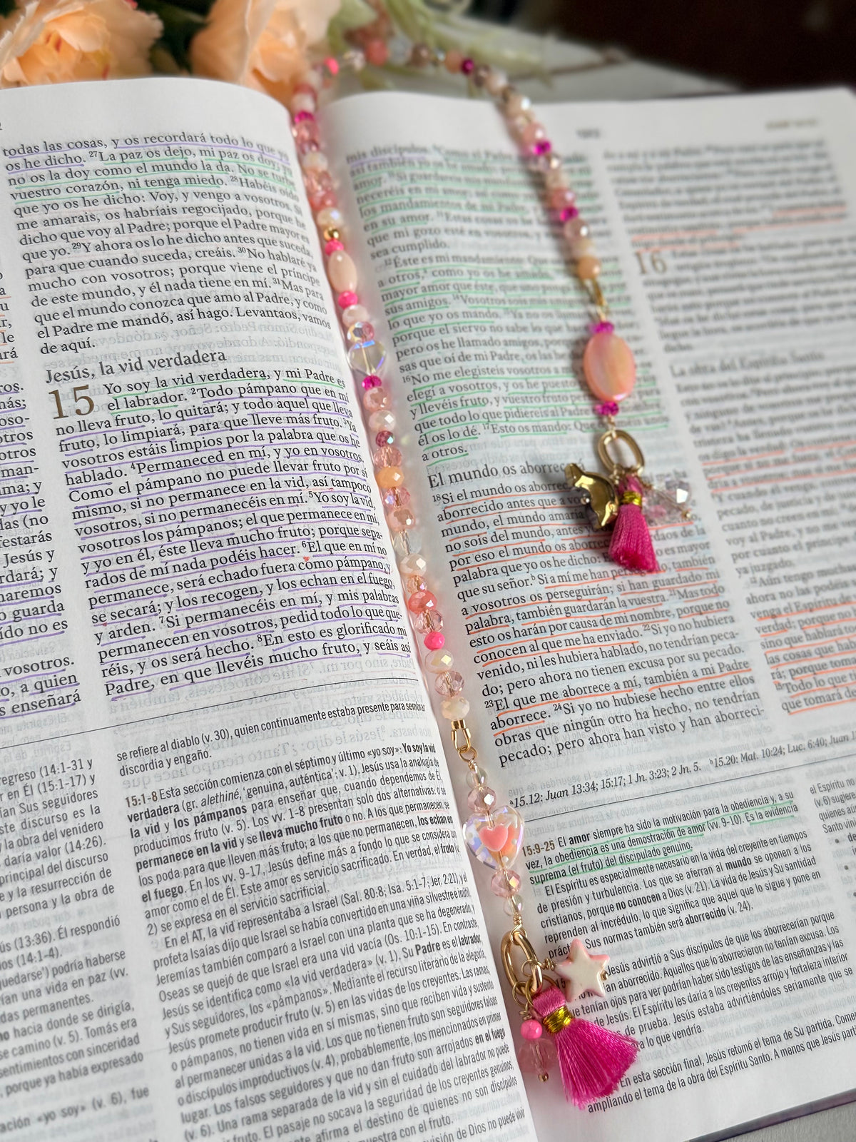 Marcador de libros en cristales