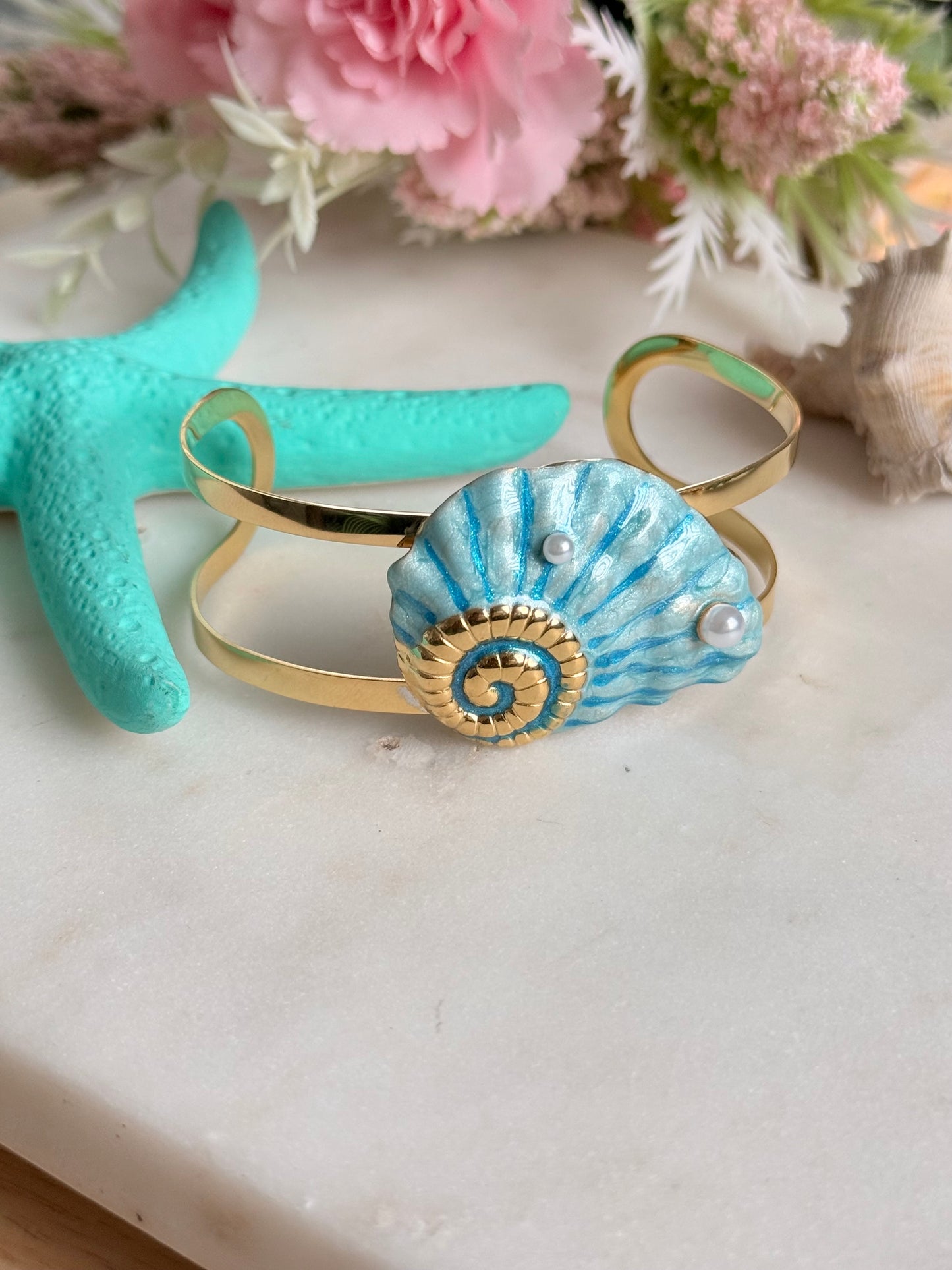 Pulsera Concha azul