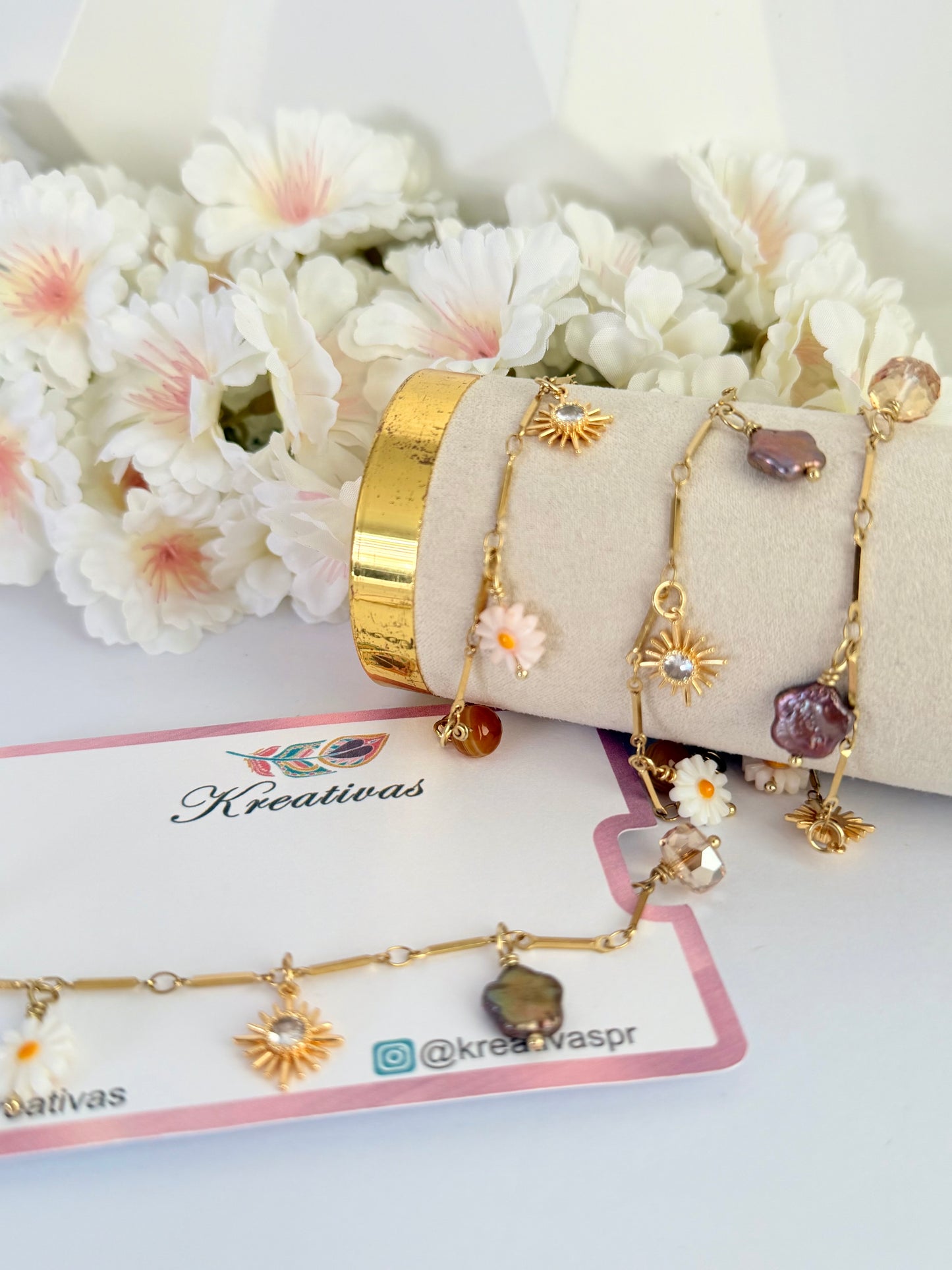 Sol de Primavera- pulsera en cadena